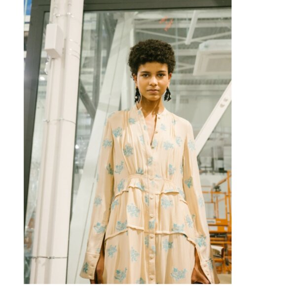 JIL SANDER *Stunning* Embroidered Floral Midi Shirt Dress - Picture 3 of 15